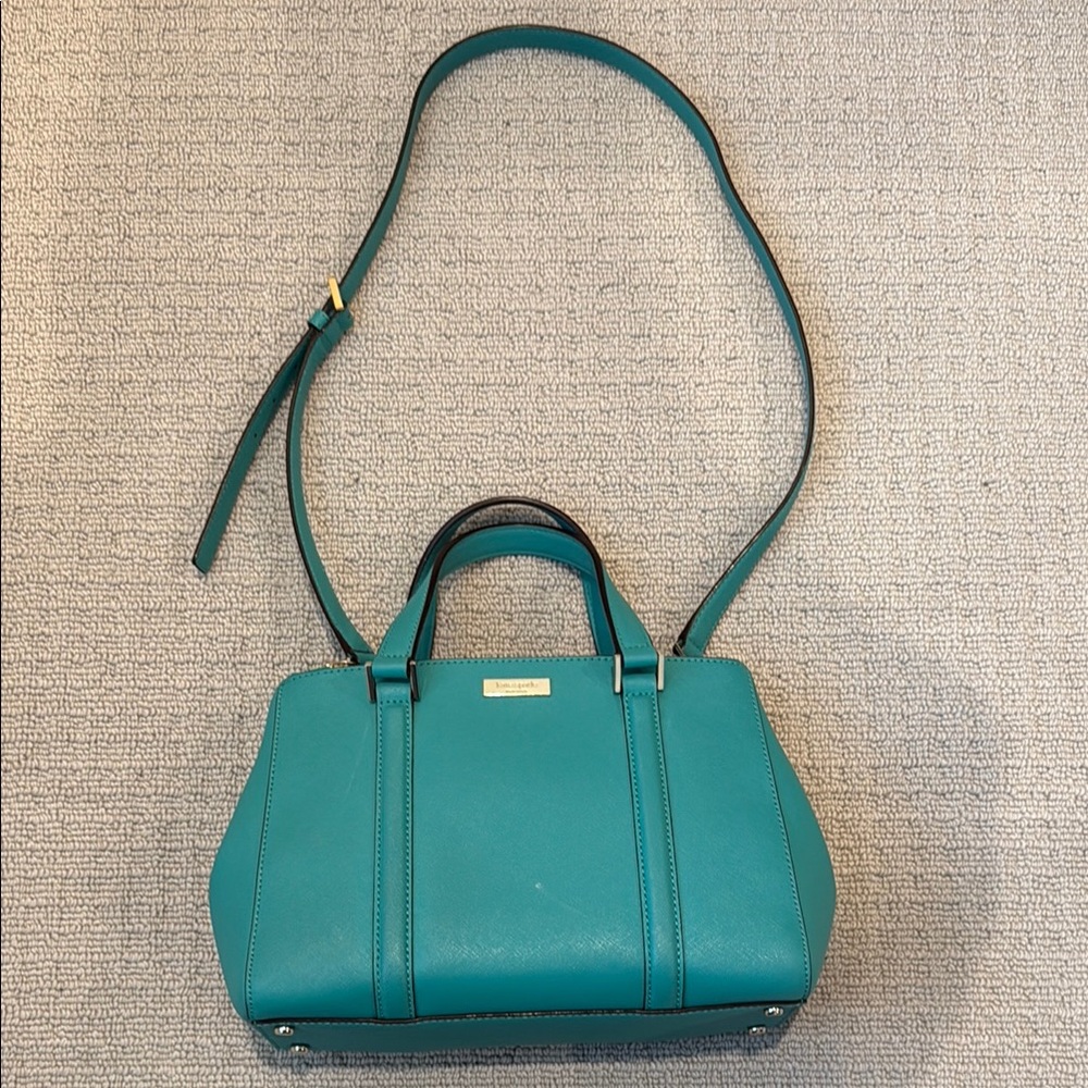 Kate Spade Blue Satchel with Gold Hardware